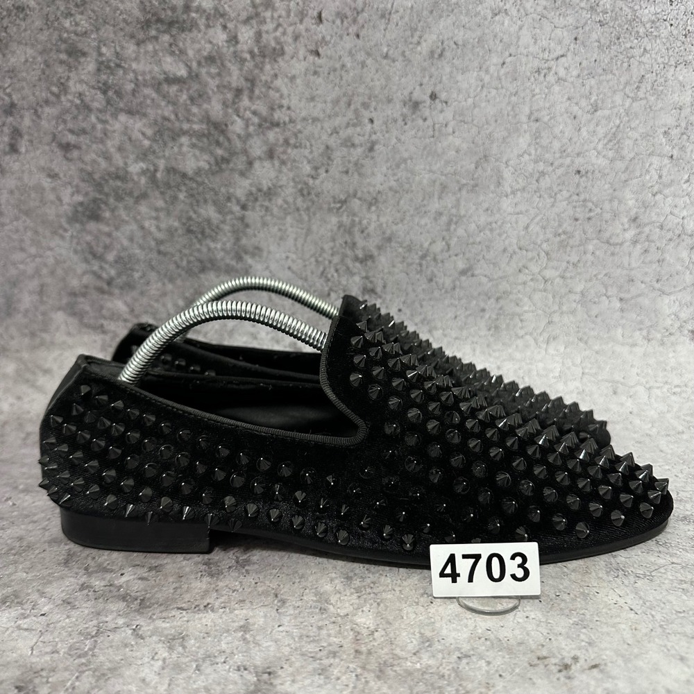 Saks Fifth Avenue Ronald Spiked Smoking Slippers Men 10 Black Studded Loafers